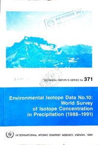 Environmental isotope data no.10 : world survey of isotope concentration in precipitation (1998-1991)