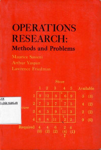 Operations research : methods and problems